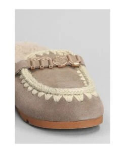 Mou Winter Bio Slide Slipper-mule In Grey Suede -Urban Shoes World 7886e33218b7e52db9d21fb4e4d276e3