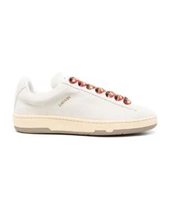 Lanvin White Suede Lite Curb Sneakers