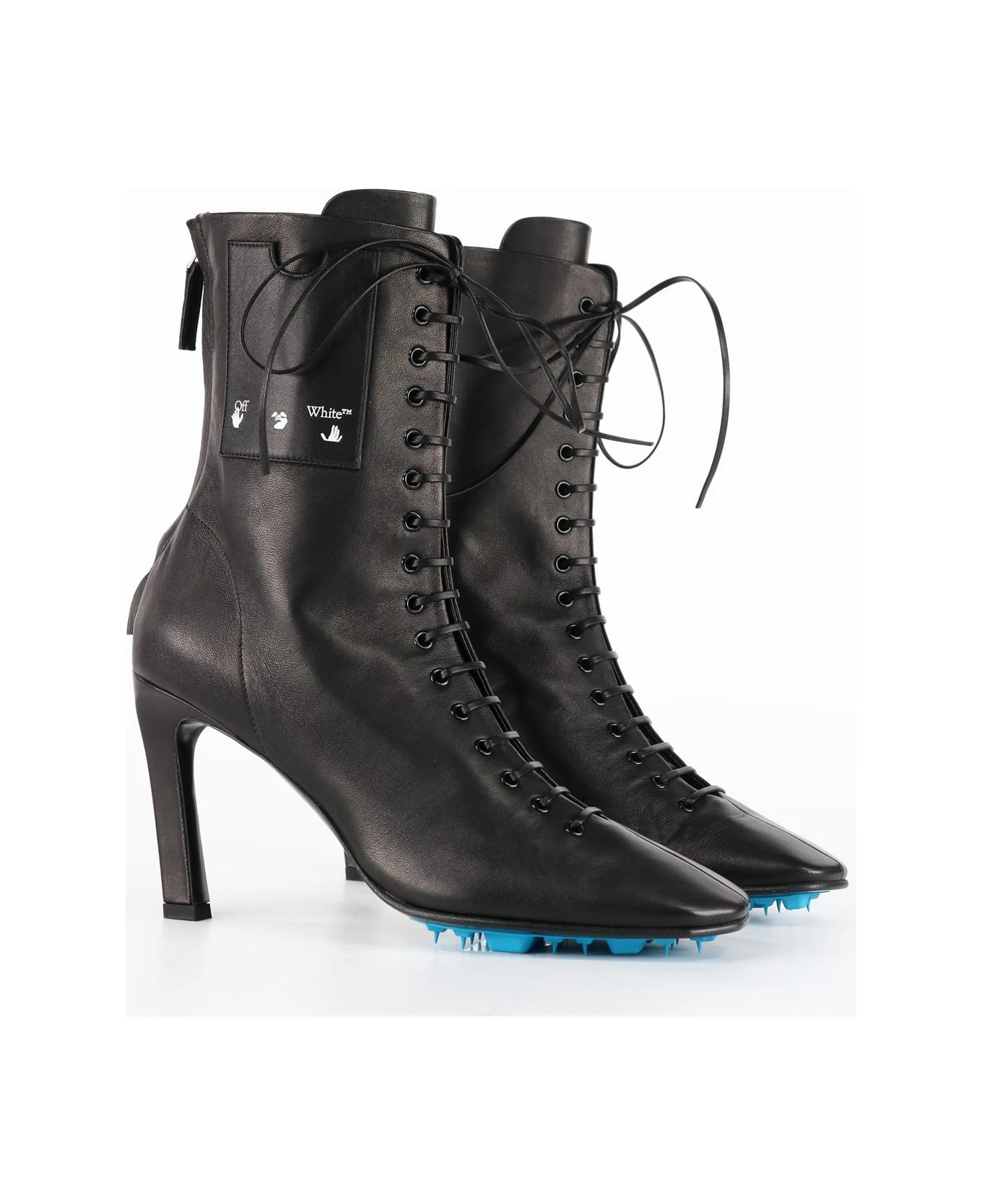 Off-White Leather Ankle Boots Black 2 Off-White Leather Ankle Boots Black - Image 2