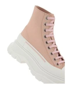 Alexander McQueen Pink Canvas Tread Slick Sneakers -Urban Shoes World 7bcc4f724d1f3543c388ab0e649ff55c