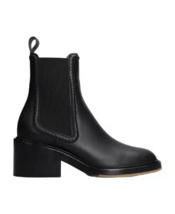 Chloé Mallo Ankle Boots In Black Leather