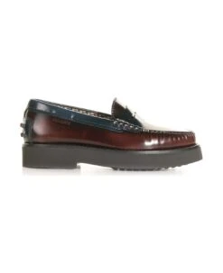 Tod's Leather Loafer With Rubber Pads