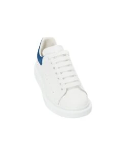 Alexander McQueen White Oversized Sneakers With Avio Blue Suede Spoiler -Urban Shoes World 7eeec7543699e8e40157063d9c9b954c