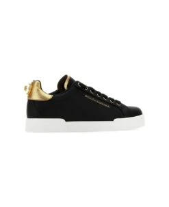 Dolce & Gabbana Black Nappa Leather Portofino Sneakers -Urban Shoes World 7fe400a13cd0a6797a6ec702f1ada78f