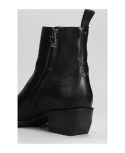 Golden Goose Debbie Texan Ankle Boots In Black Leather -Urban Shoes World 830a47d9cc204f1a7fd7a63ba0c9b7e1