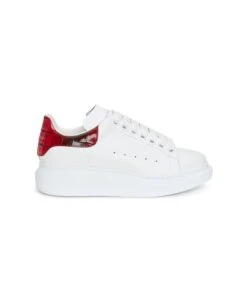 Alexander McQueen White Oversized Sneakers With Scottish Red Spoiler