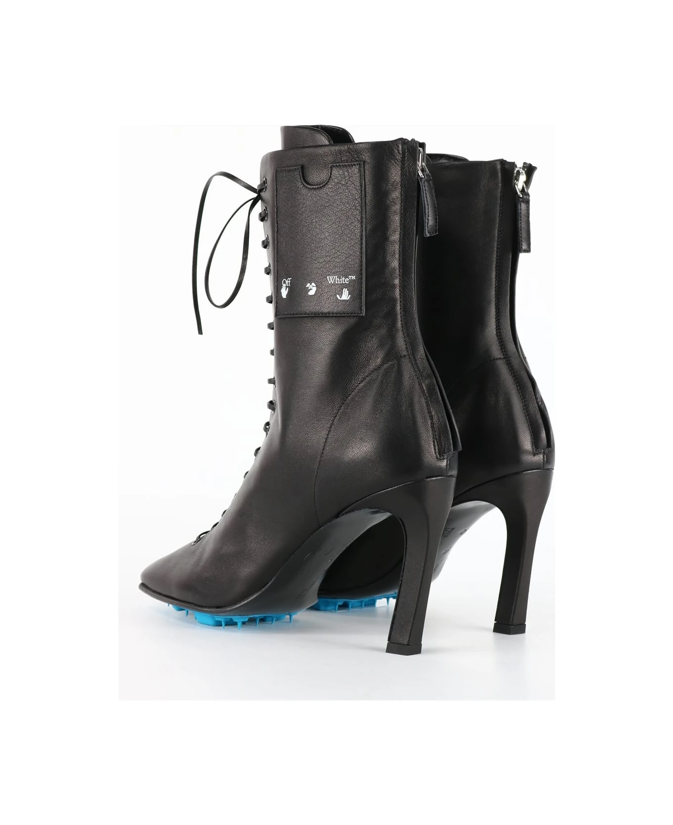 Off-White Leather Ankle Boots Black 3 Off-White Leather Ankle Boots Black - Image 3