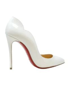 Christian Louboutin White Patent Leather Hot Chick 100 Pumps -Urban Shoes World 872347938c79a159d6667a55eded1f31