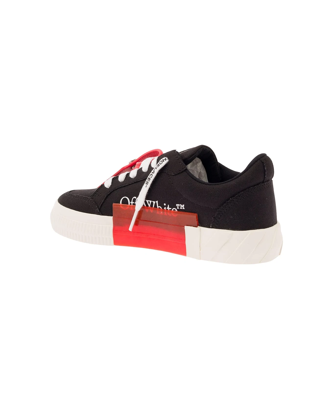 Off-White Black Low Top Sneakers With Arrow Motif And Zip-tie Tag In Canvas Woman 3 Off-White Black Low Top Sneakers With Arrow Motif And Zip-tie Tag In Canvas Woman - Image 3