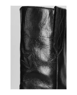 Golden Goose Wish Star Texan Ankle Boots In Black Leather -Urban Shoes World 89dc3dd71e34d3d1848d5814cc835e70