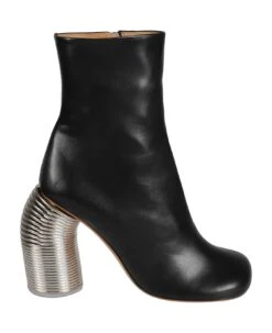 Off-White Spring Heel Ankle Boots