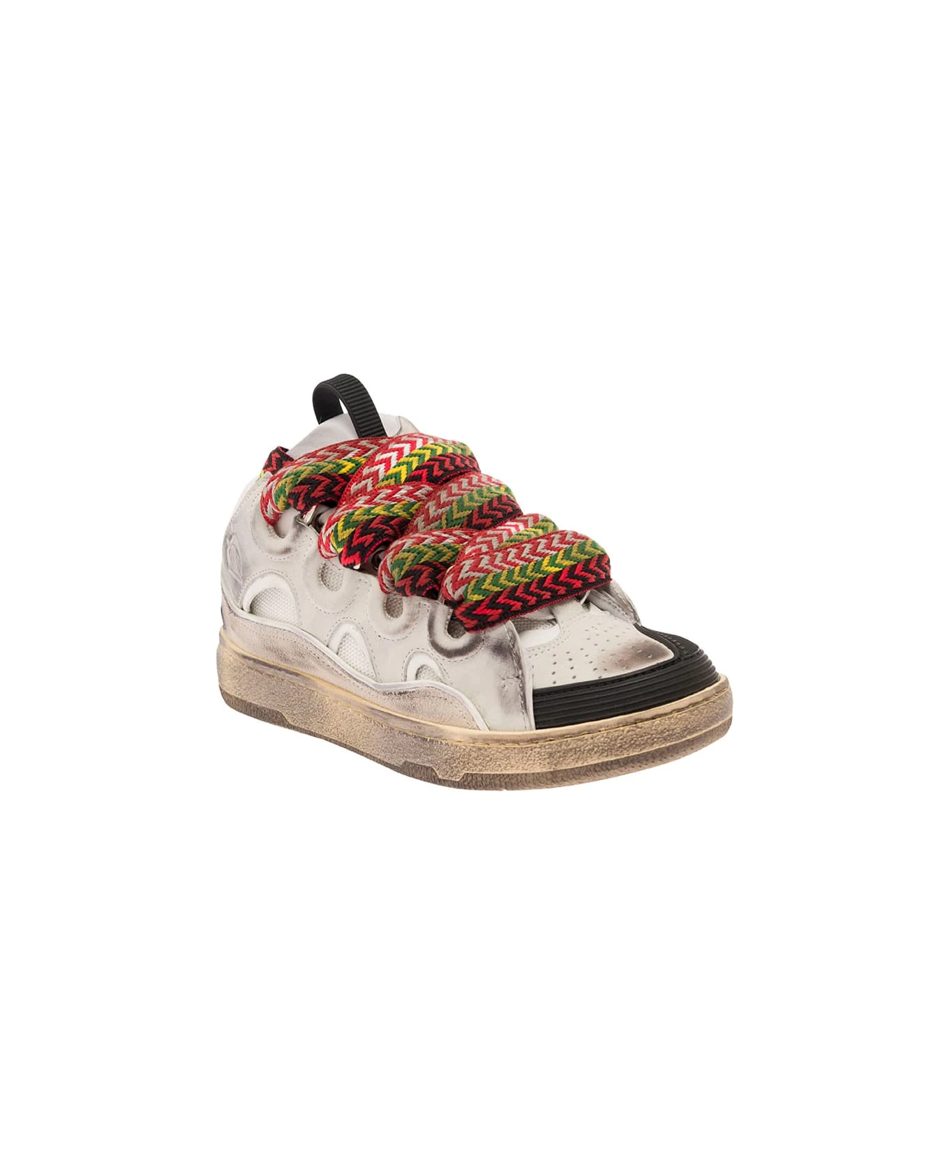 'curb' Multicolor Sneaker With Used Effect In Leather Woman Lanvin 2 'curb' Multicolor Sneaker With Used Effect In Leather Woman Lanvin - Image 2
