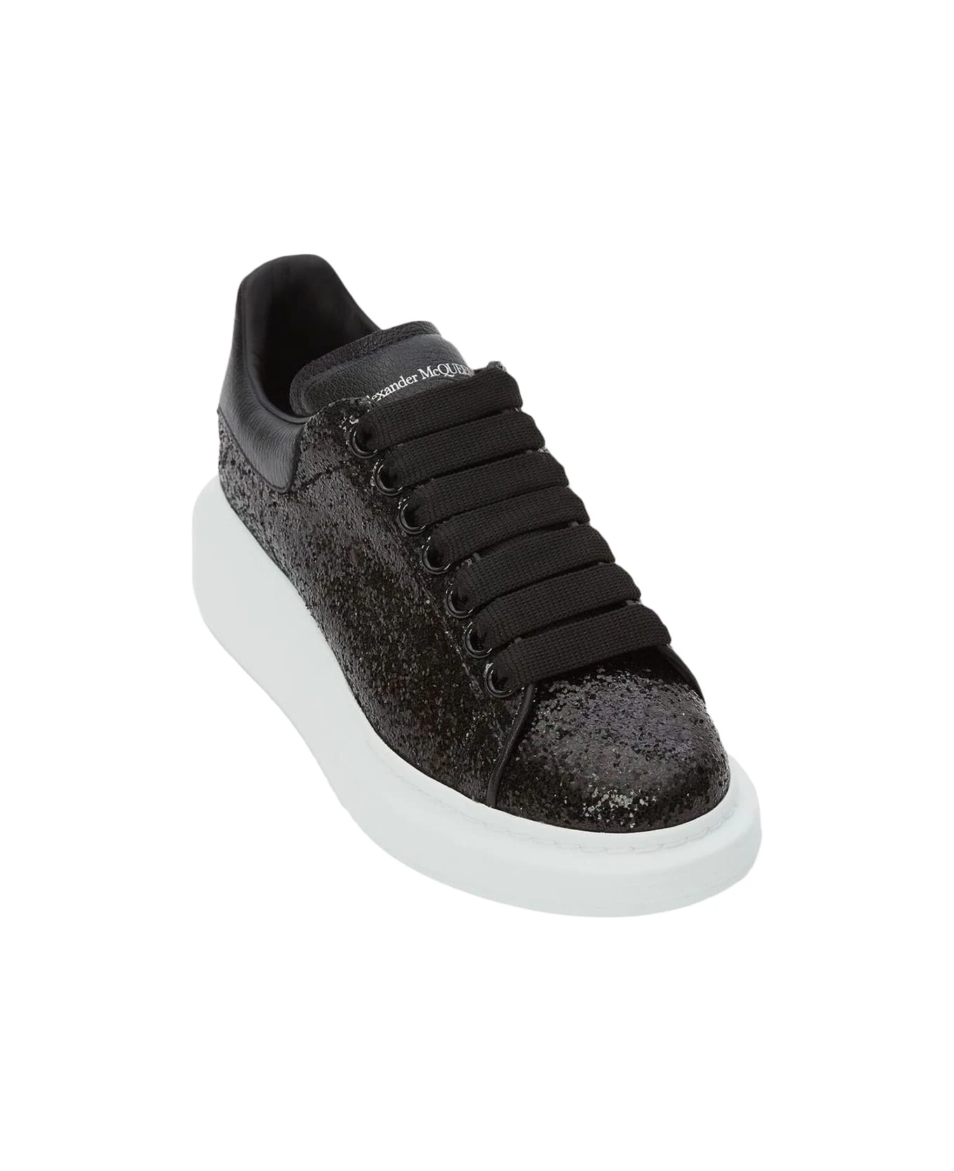 Alexander McQueen Glitter Effect Oversized Sneakers In Black 2 Alexander McQueen Glitter Effect Oversized Sneakers In Black - Image 2