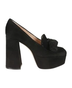 Block Heel Bow Pumps