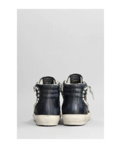 Golden Goose Slide Sneakers In Black Leather -Urban Shoes World 95b19562476d9689fbcd78bf60426d77