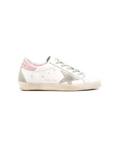 Golden Goose Super-star Leather Upper And Heel Suede Star And Spur Cream Sole