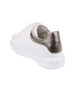 Alexander McQueen White Oversized Sneakers With Metallic Dark Grey Spoiler -Urban Shoes World 98085fd54c3a2a06e105f71ae13b92f5