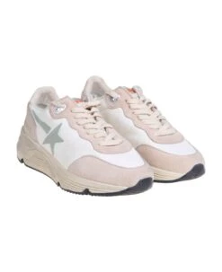 Golden Goose Sneakers Running Sole In White And Nude Leather -Urban Shoes World 9842338584e988082531082c911b3c32
