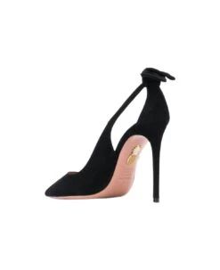 Aquazzura Woman's Black Suede Pumps With Bow Detail -Urban Shoes World 99de6c7ef084b115c580bc353d361db1