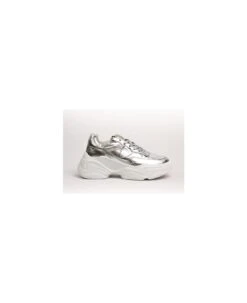 Philippe Model Rivoli Metal Sneakers In Silver Leather