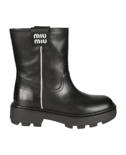 Miu Miu Classic Logo Patched Boots