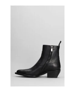 Golden Goose Debbie Texan Ankle Boots In Black Leather -Urban Shoes World a1c2bef1c8e0c962a5f8f34ea263d15a