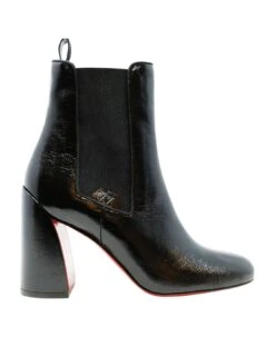 Christian Louboutin Black Leather Turelastic 85 Naplak Ankle Boots