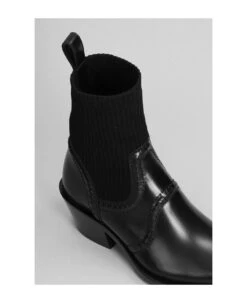 Chloé Nellie Low Heels Ankle Boots In Black Leather -Urban Shoes World a6276d14c3acff91ccceb31c8201c6ab