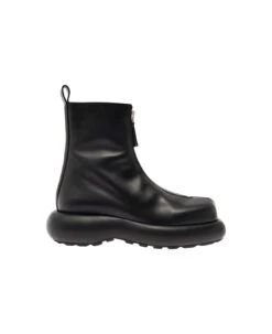 Jil Sander Strong Form Semi-shiny Calf Leather Trunk Ankle Boot