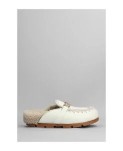 Mou Winter Bio Slipper-mule In White Leather
