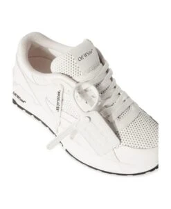 Off-White White Leather Kick Off Lace-up Sneakers -Urban Shoes World b1057692264afdf6edd67eadd71d6701
