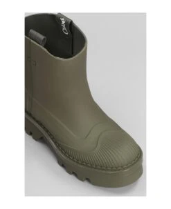Chloé Rainboots Combat Boots In Green Rubber/plasic -Urban Shoes World b65275301863320922b80b96117f33fa