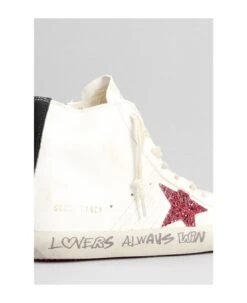 Golden Goose Francy Sneakers In White Leather -Urban Shoes World b940d8b6ed1d171097140e545fc1d5ea
