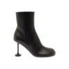 Black Lady Booties In Leather With 90 Mm Champagne Heel Balenciaga Woman