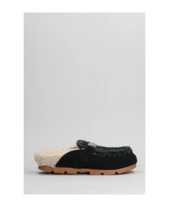 Mou Winter Bio Slide Slipper-mule In Black Suede