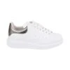 Alexander McQueen White Oversized Sneakers With Metallic Dark Grey Spoiler