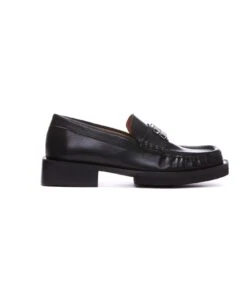 Ganni Rhinestone Logo Loafers