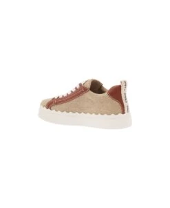 Chloé 'lauren' Beige Low Top Sneakers With Logo Detail And Brown Leather Trim In Canvas Woman -Urban Shoes World d046418a4a77c888055f9673d2fd0db6