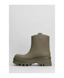 Chloé Rainboots Combat Boots In Green Rubber/plasic -Urban Shoes World d2a288baa7ba51381bce274d6bbc2ac4