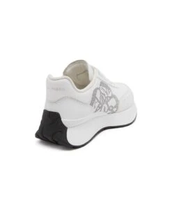 Alexander McQueen Sprint Runner Sneakers In White/silver/black -Urban Shoes World d47c07d8a71bffd659545fdbe3a95812