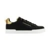 Dolce & Gabbana Black Nappa Leather Portofino Sneakers