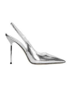 Paris Texas Lidia Pumps In Silver Leather