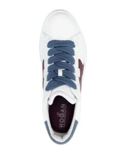 Sneakers Hogan Rebel White Burgundy Light Blue -Urban Shoes World de1a27829ab1f5397647dd307884e4c2