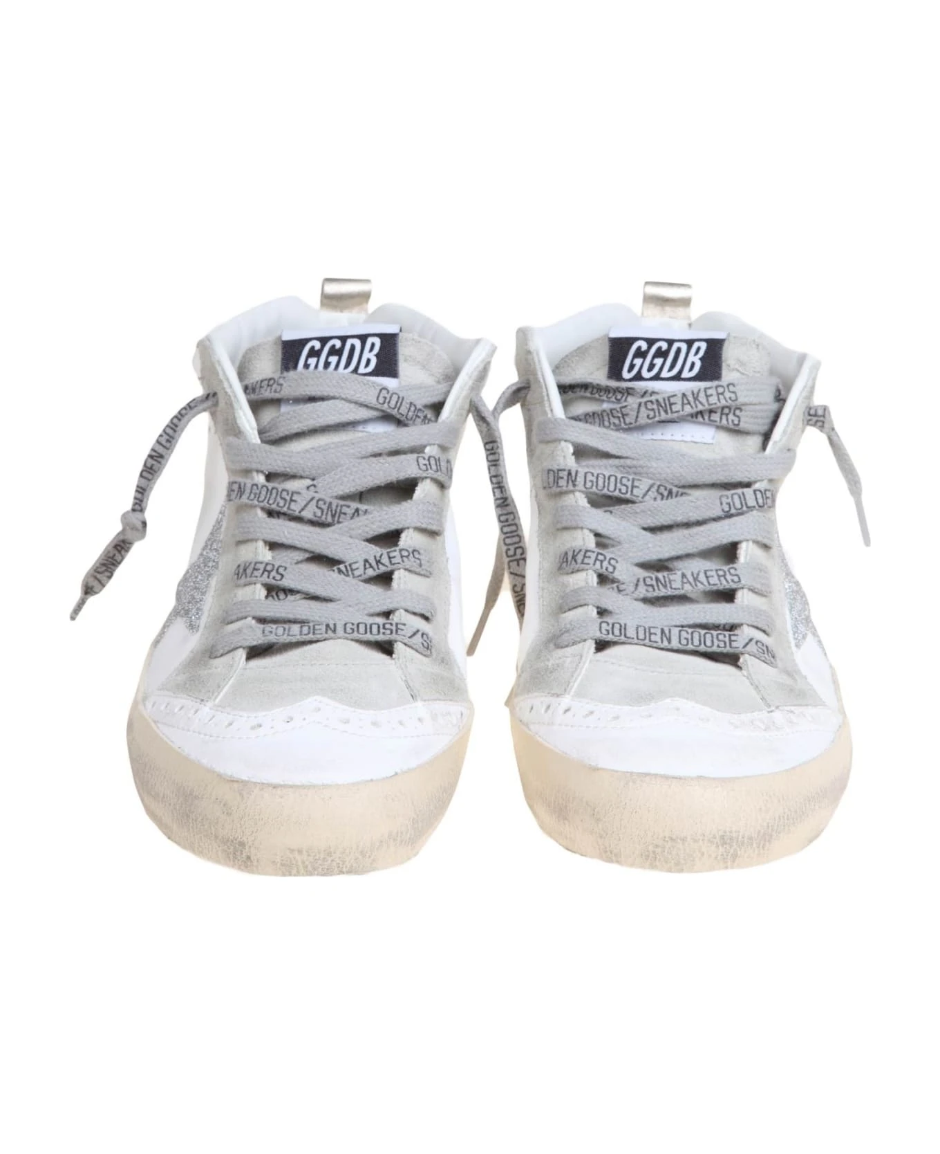Golden Goose Mid Star Sneakers In White Leather With Crystal Star 3 Golden Goose Mid Star Sneakers In White Leather With Crystal Star - Image 3