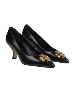 Tory Burch Eleanor Pump In Black Leather -Urban Shoes World e0356ab06f474792c460be9a2377183b