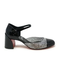 Christian Louboutin Black Patent Miss Mj Strass 55 Pumps