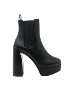 Christian Louboutin Black Leather Movidastic 130 Calf Ankle Boots