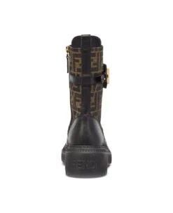 FENDI All Over Logo Ankle Boot With Gold Logo -Urban Shoes World e8e8654f3ea21efdeaa1131f8631e53b