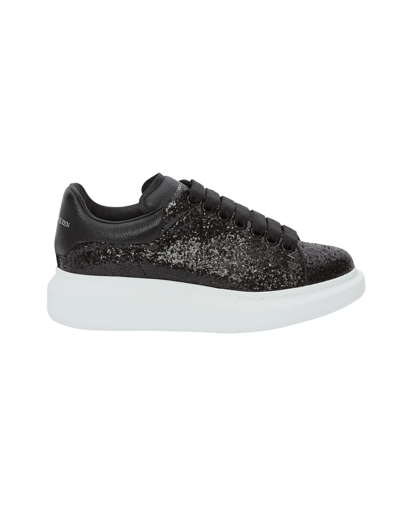 Alexander McQueen Glitter Effect Oversized Sneakers In Black 1 Alexander McQueen Glitter Effect Oversized Sneakers In Black