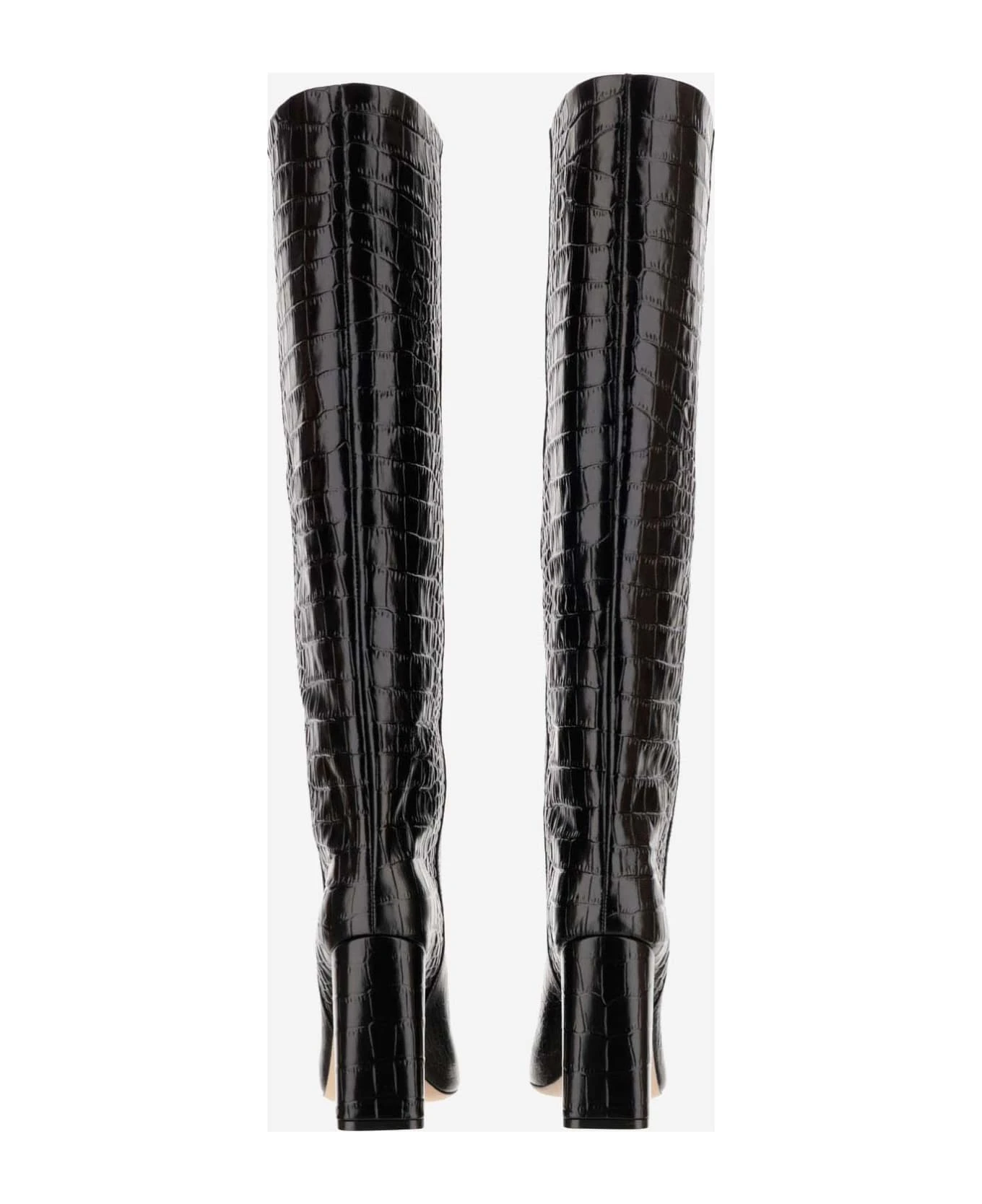 Paris Texas Leather Boot With Croc Print 3 Paris Texas Leather Boot With Croc Print - Image 3